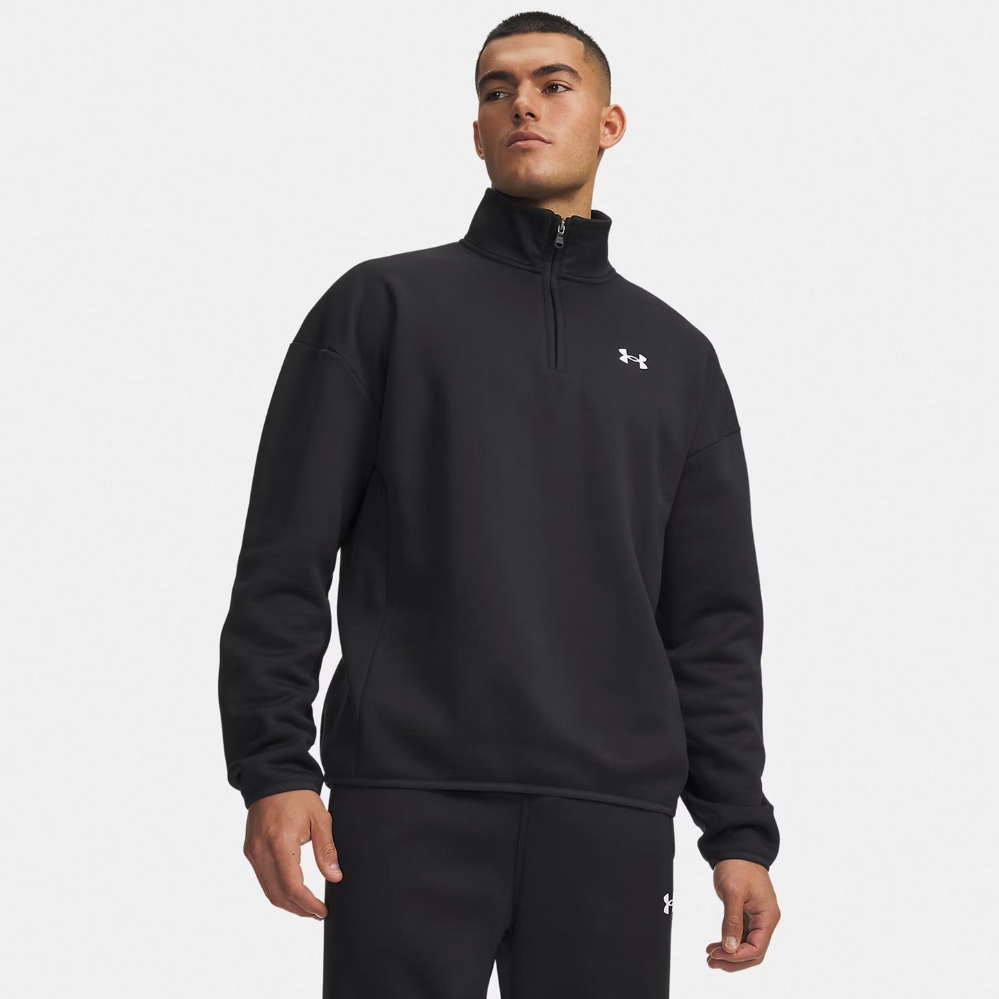 Under Armour Armour Fleece 1/4 Zip Haut manches longues Hommes - noir, blanc