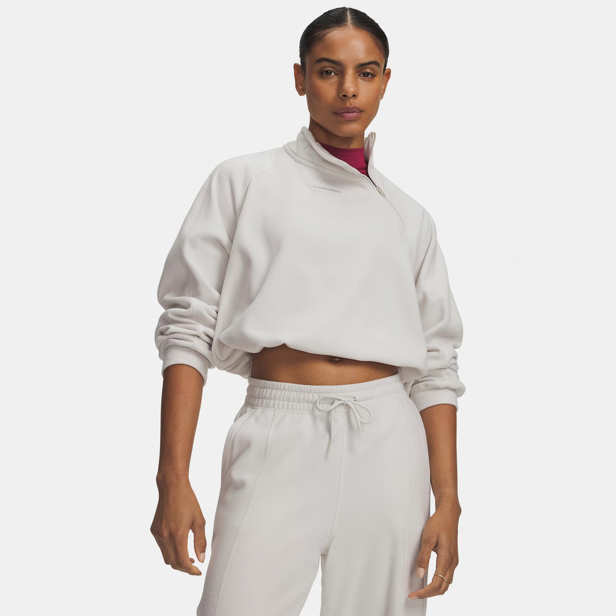 Under Armour Performance Fleece 1/4 Zip Sweat-shirt Femmes - blanc, blanc
