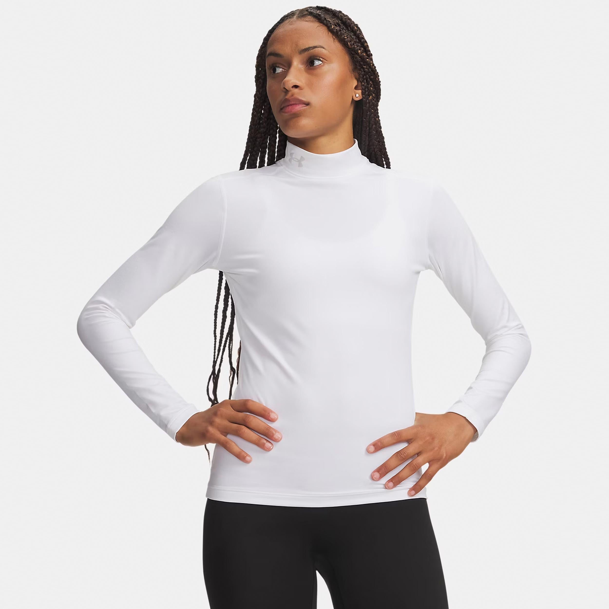 Under Armour ColdGear Mock Haut manches longues Femmes - blanc, gris clair