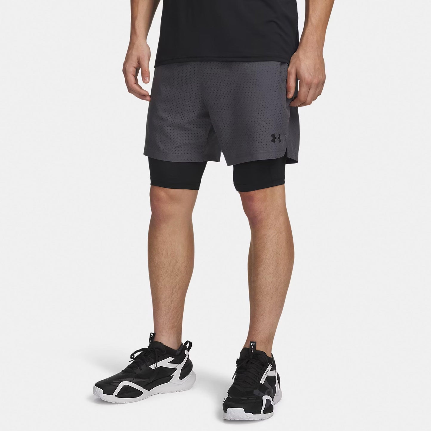 Under Armour Vanish Woven 2.0 2n1 Shorts Hommes - gris, noir