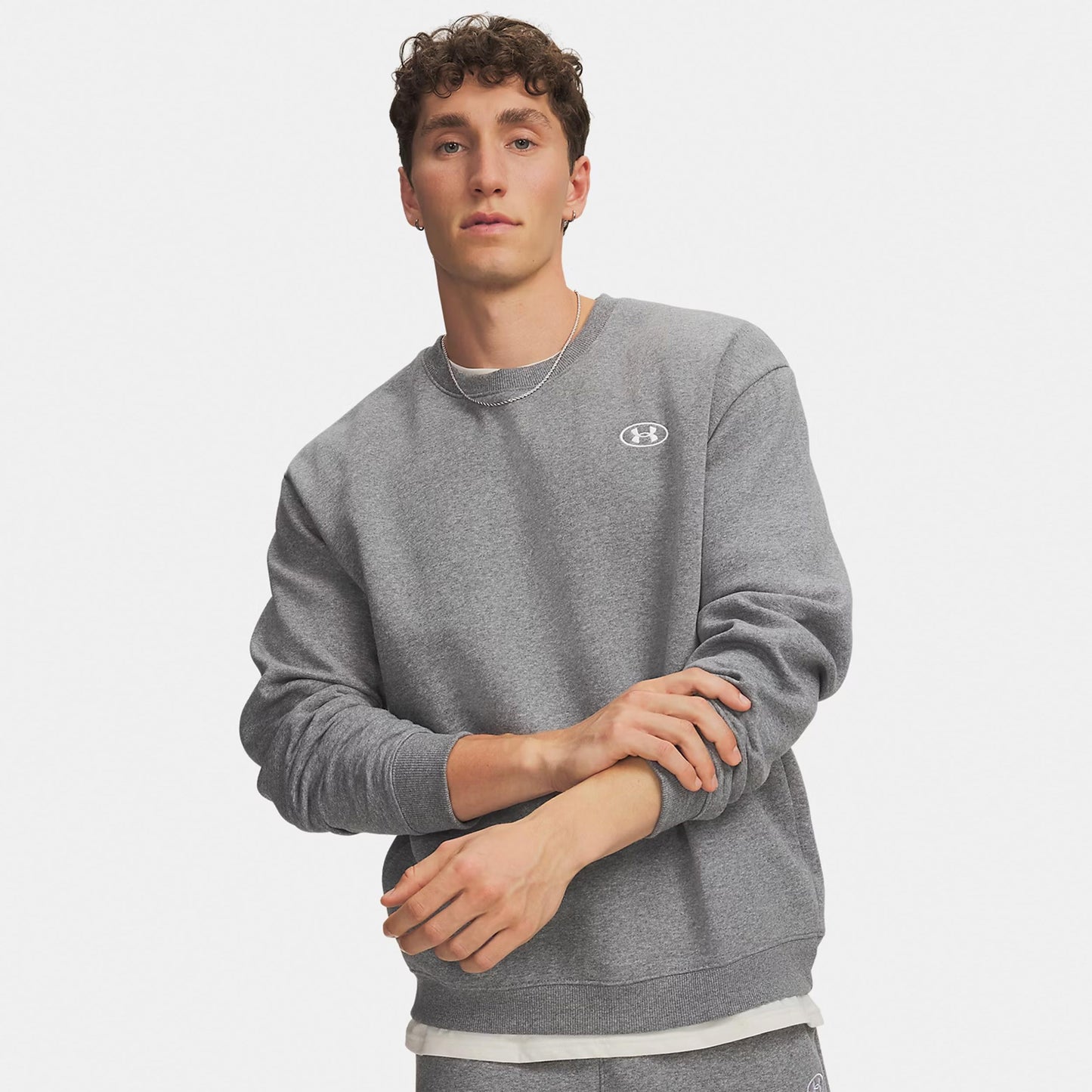 Under Armour Rival Fleece Crew Sweat-shirt Hommes - gris, blanc