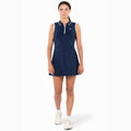 Tech Robe Femmes - bleu foncé, beige