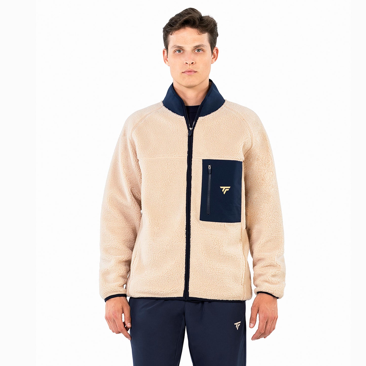 Tecnifibre Sherpa Veste de survêtement Unisex - beige, bleu foncé
