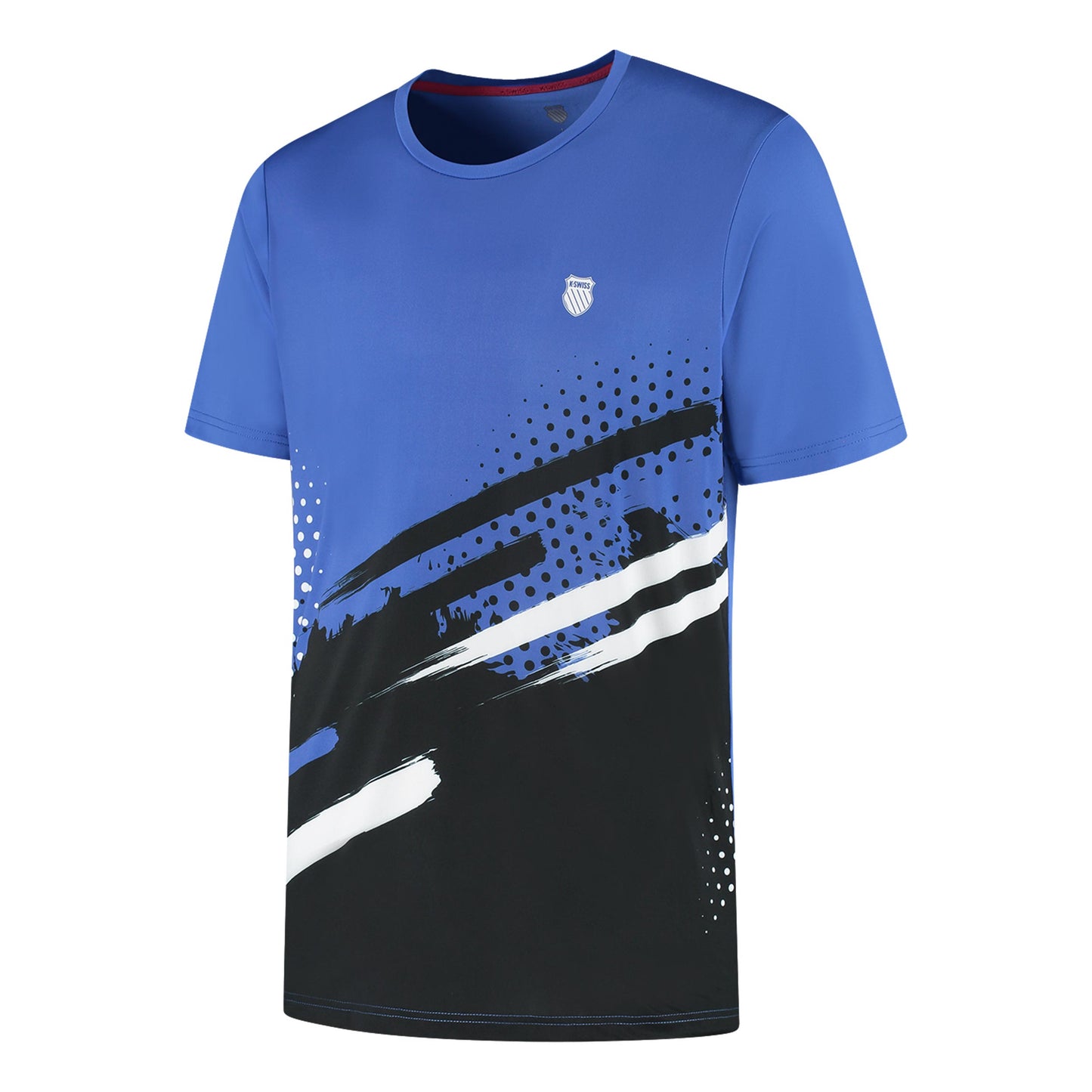 K-Swiss Hypercourt Print Crew Stripe T-shirt Hommes - bleu, bleu foncé
