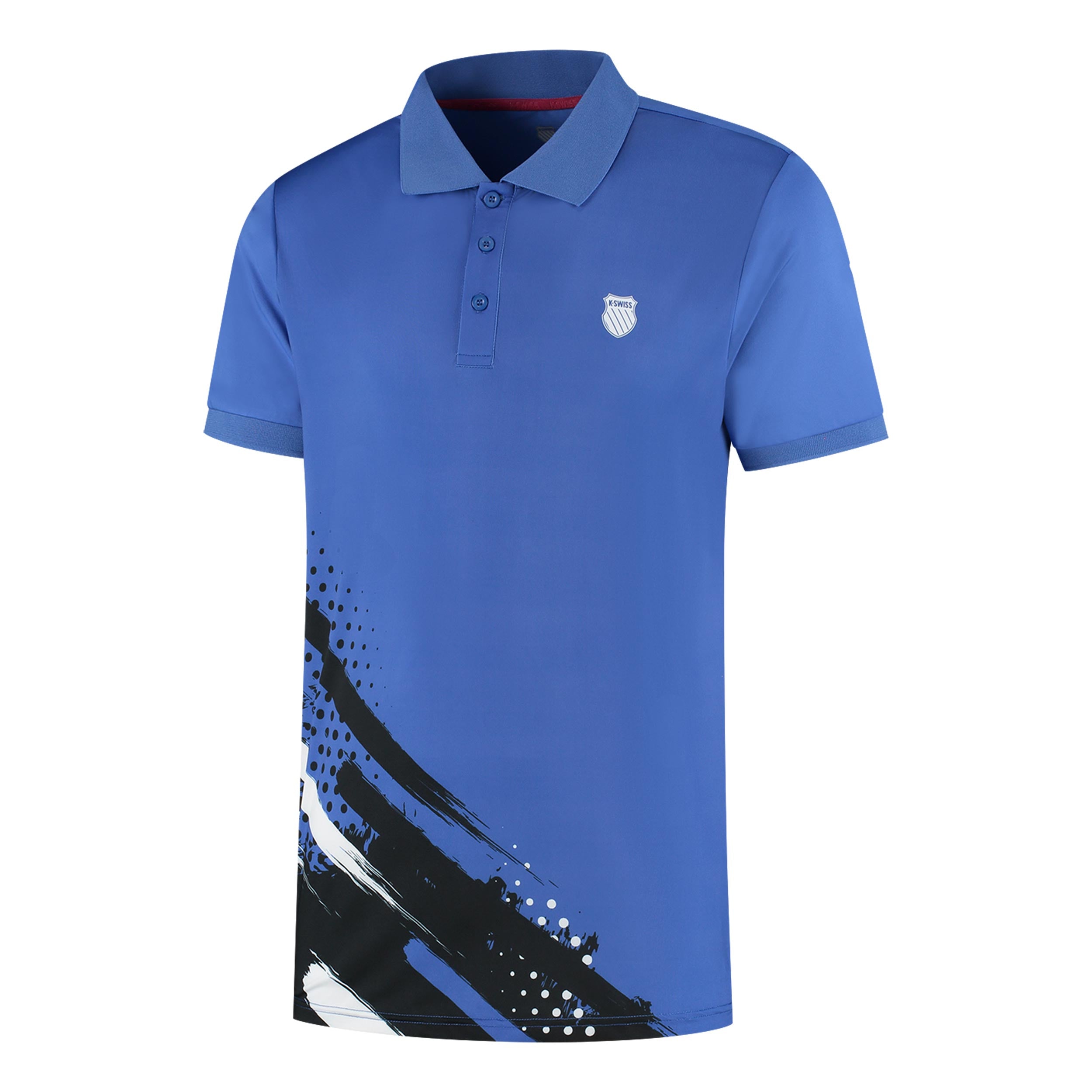 K-Swiss Hypercourt Print Stripe Polo Hommes - bleu, bleu foncé