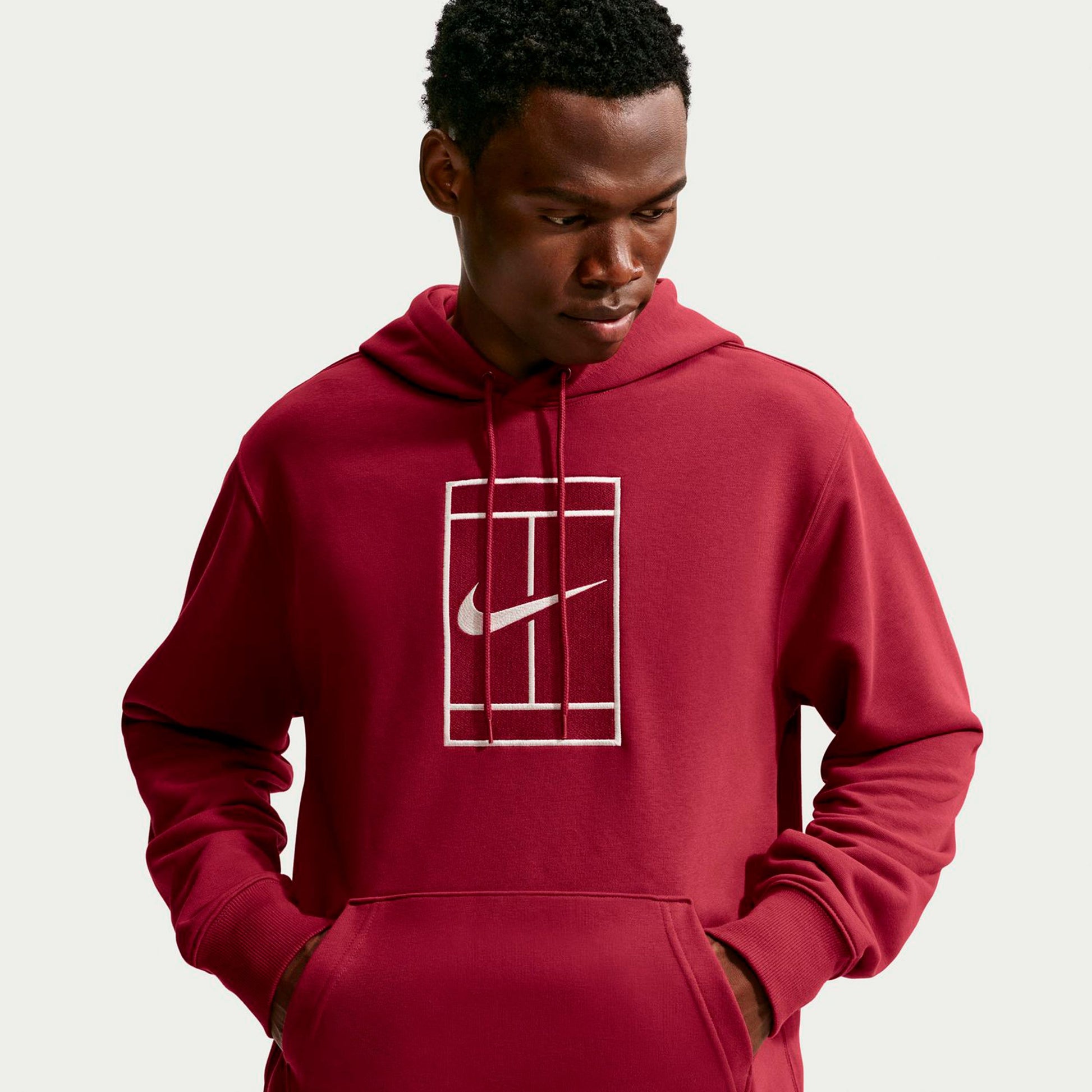 Nike Court Sweat à capuche Hommes - rouge vin, crème