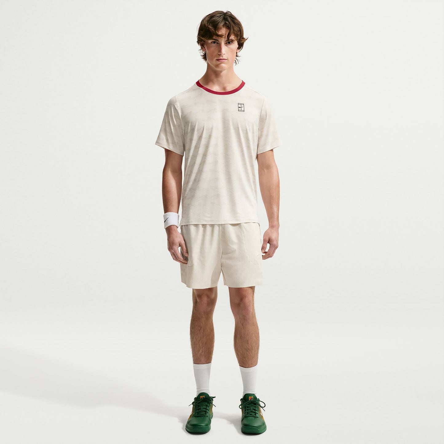 Nike Court Advantage T-shirt Hommes - crème, rouge