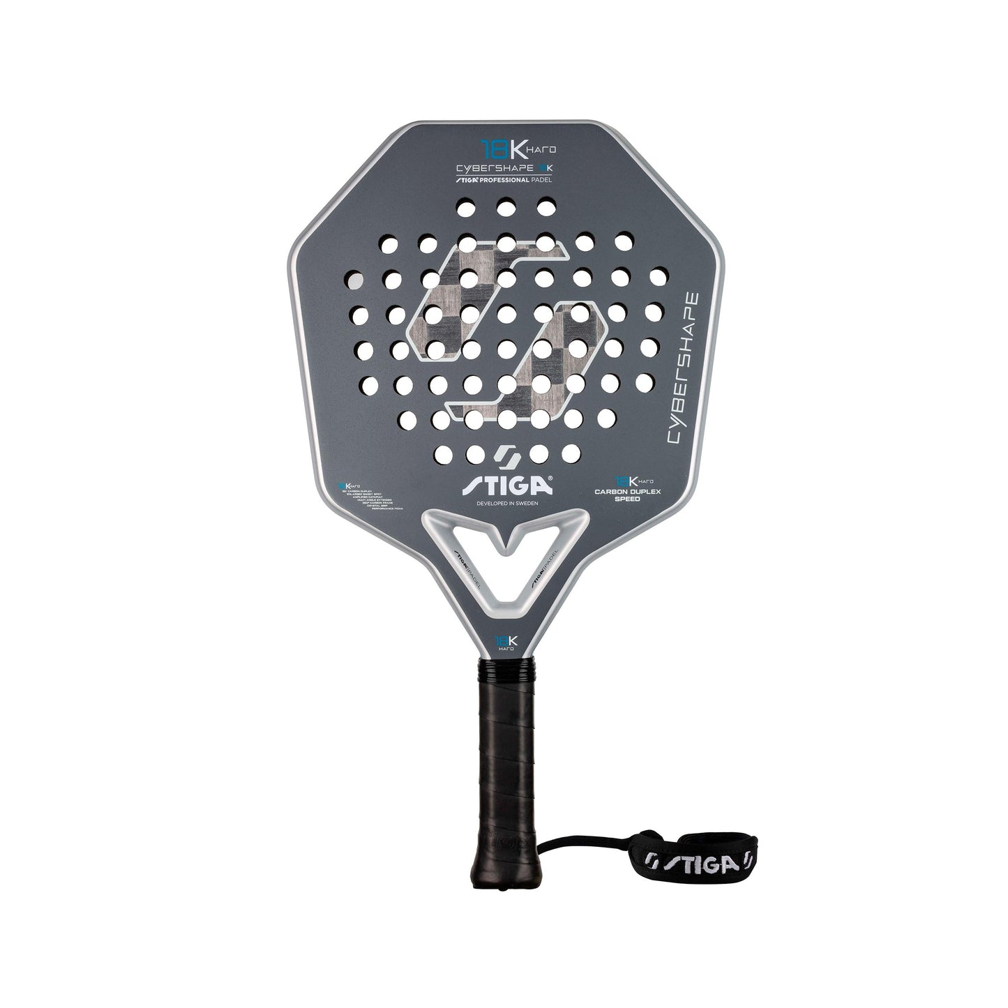Stiga 18K Hard 2 Cybershape Raquette de padel pleine surface