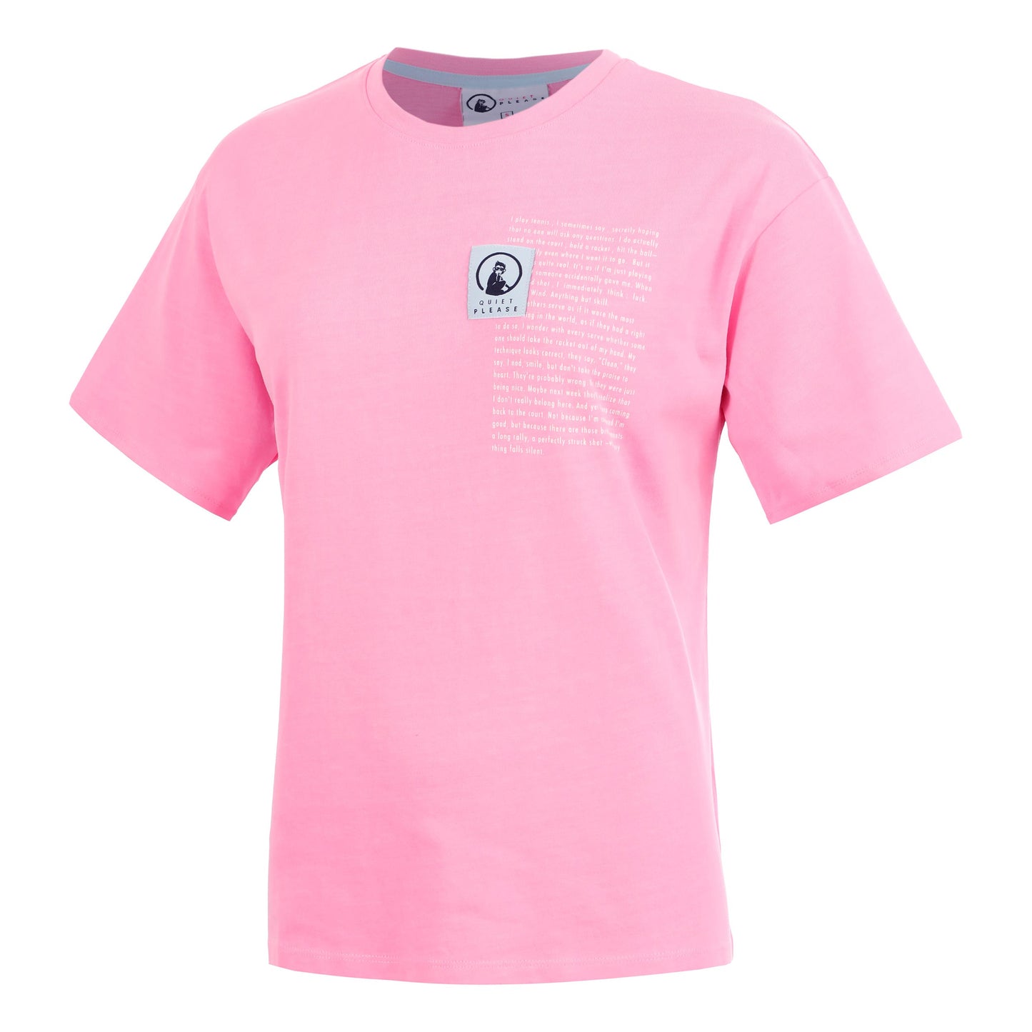 Quiet Please Thoughts Patch T-shirt Femmes - rose