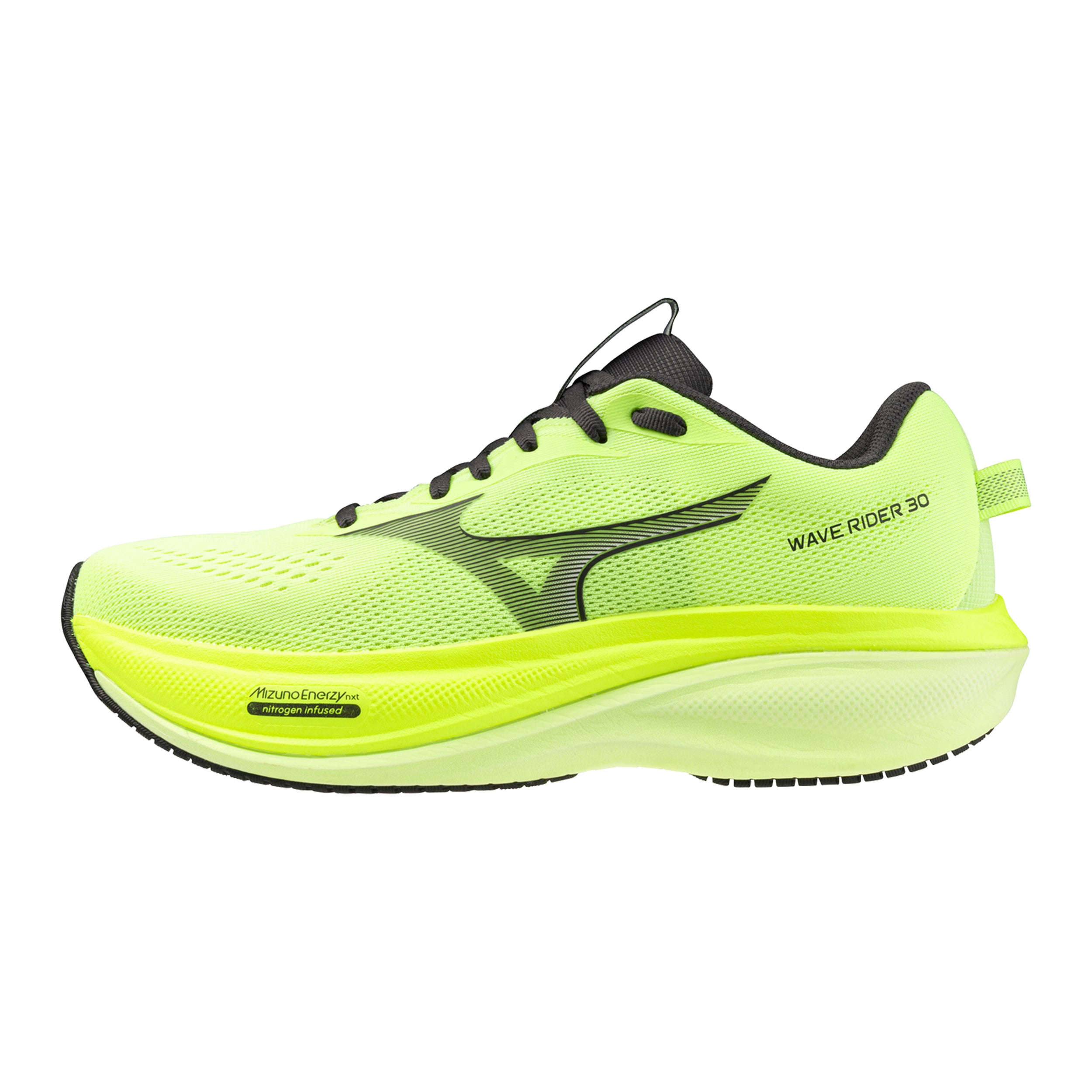 Mizuno Wave Rider 30  Chaussure de running sans stabilisateurs Hommes - jaunes fluo, noir
