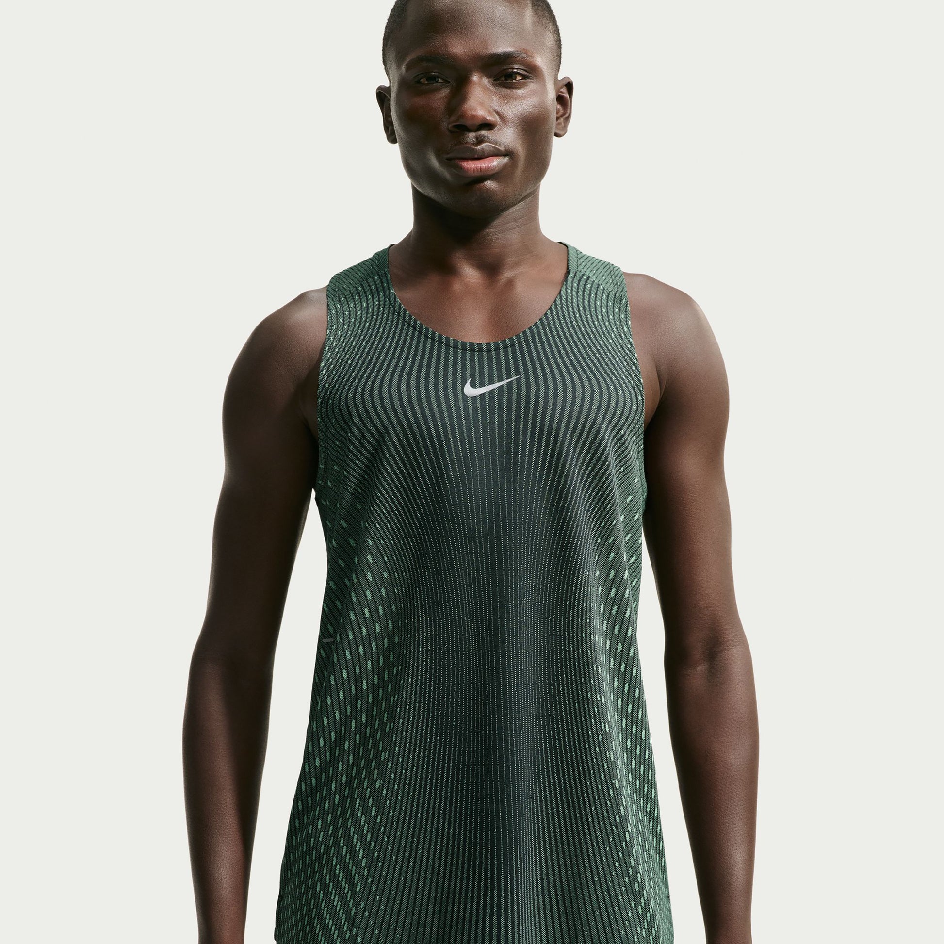 Nike Stride  Maillot de course Hommes - vert olive, argent