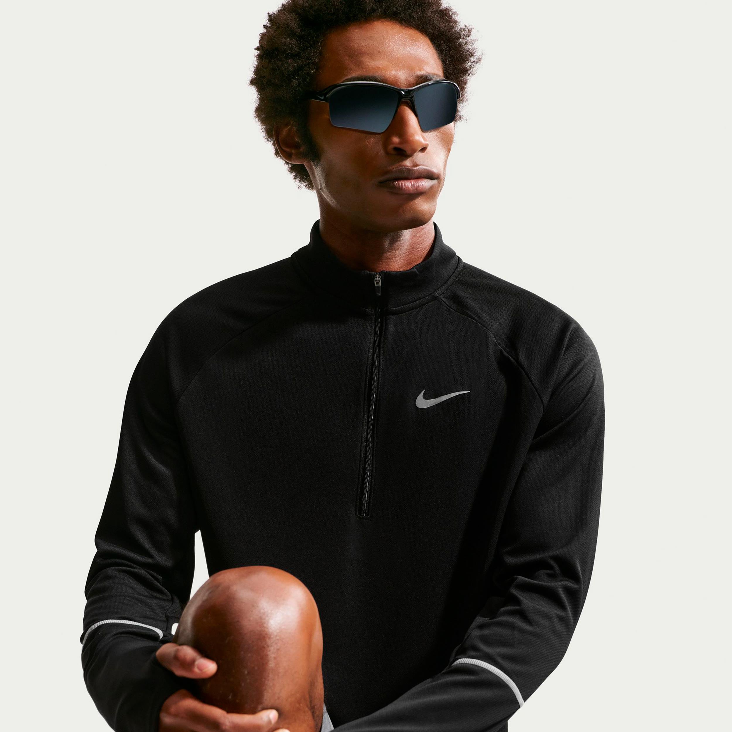 Nike Miler  Maillot de course Hommes - noir, argent