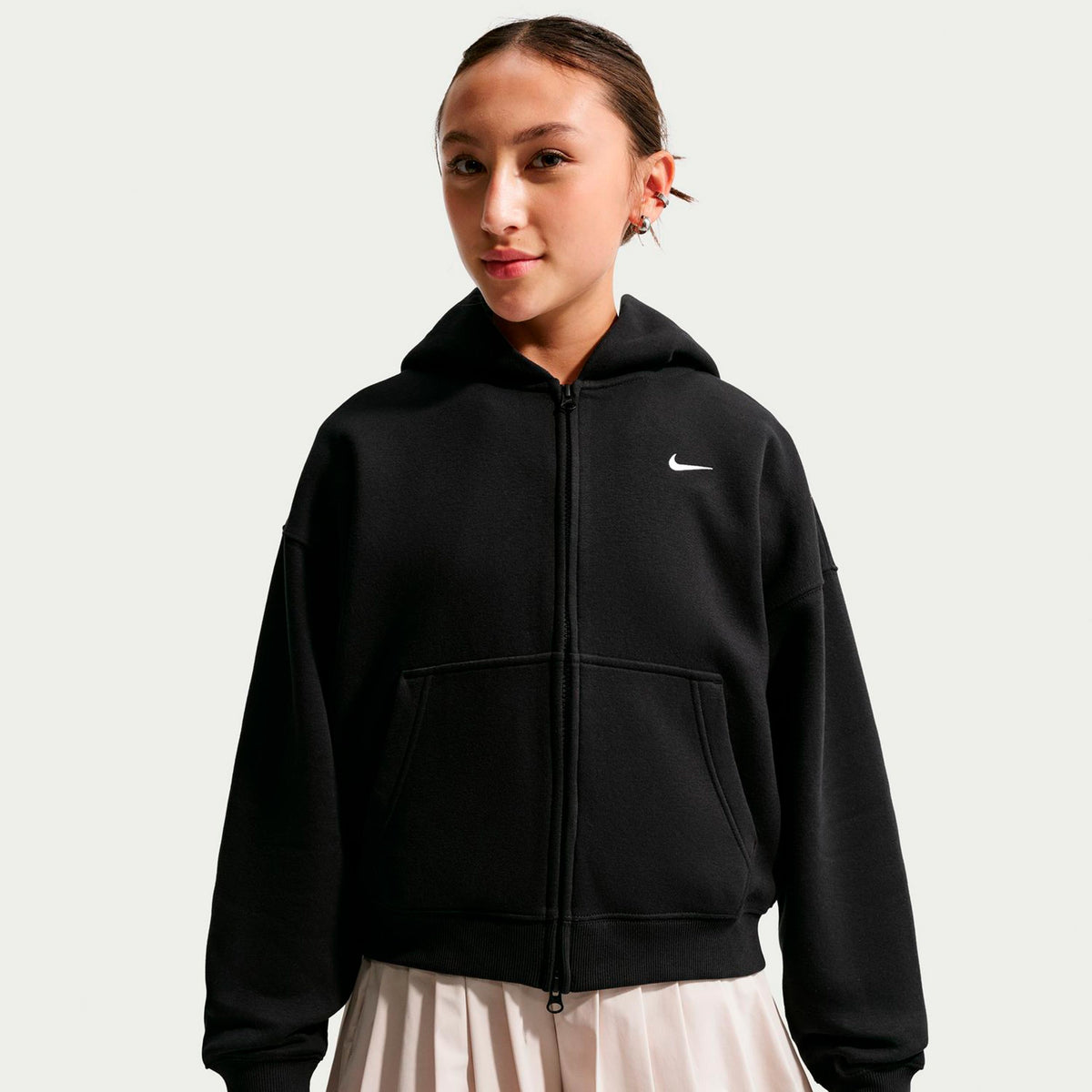 Nike Oversized Fleece Full-Zip Gilet en coton Filles - noir