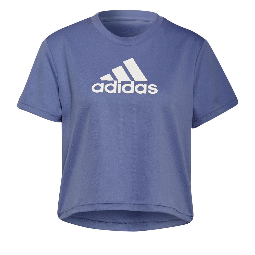 adidas Big Logo Crop T-shirt Femmes - Lilas , Blanc