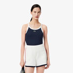 V&ecirc;tements Lacoste Lacoste D&eacute;bardeur Tank Top Femmes-Bleu Fonc&eacute;,Blanc