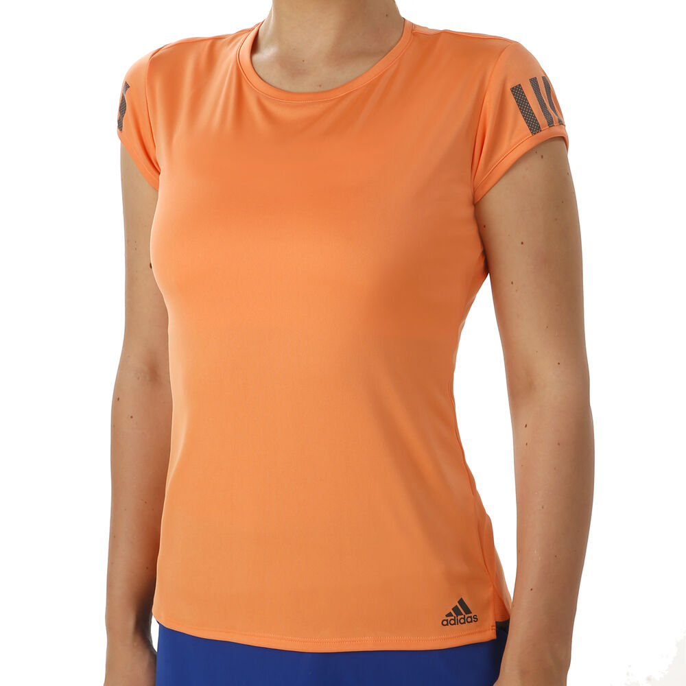 adidas Club 3-Stripes T-shirt Femmes - Abricot, Gris Foncé