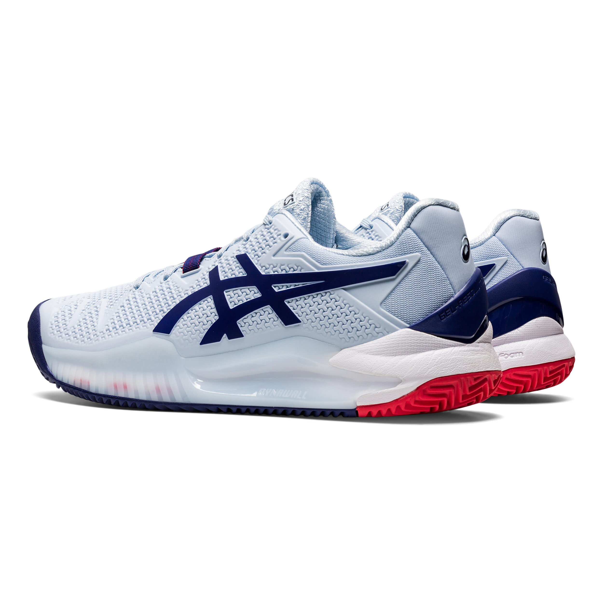 Gel Resolution 8 Chaussure Terre Battue Femmes Bleu Clair Bleu