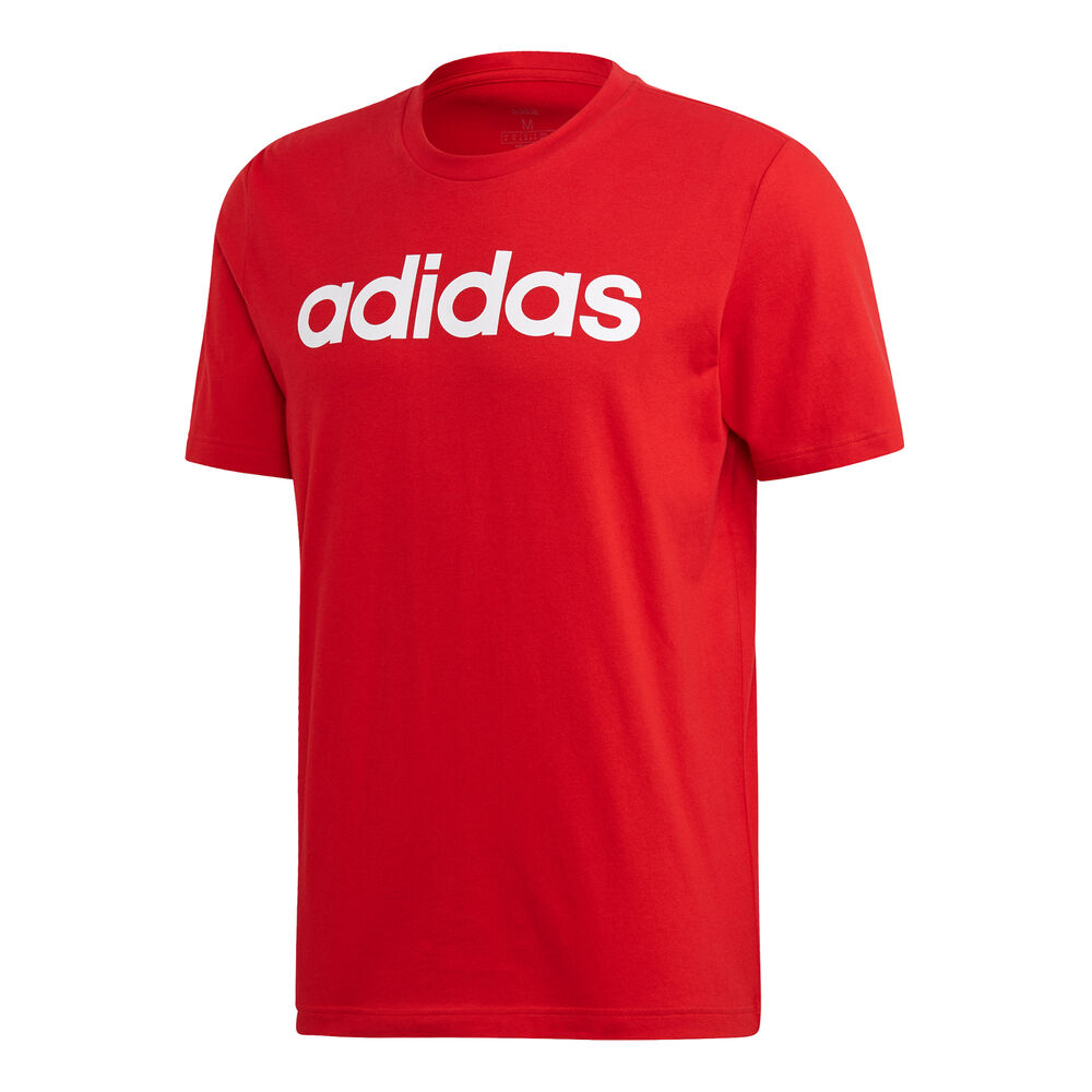 adidas Essentials Linear T-shirt Hommes - Rouge , Blanc