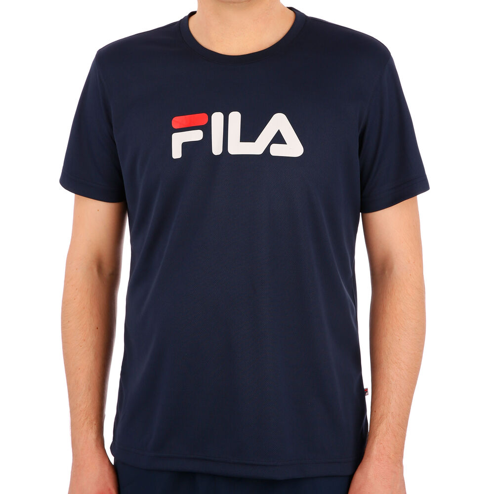 Fila Logo T-shirt Hommes - Bleu Foncé , Blanc