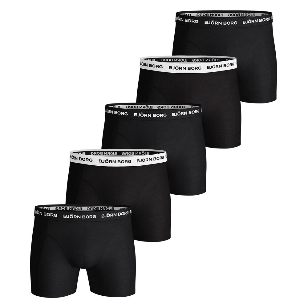 Björn Borg Solid Sammy Caleçon Pack De 5 Hommes - Noir , Blanc