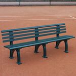 Équipement Court De Tennis Tegra Tennisplatzsitzbank mit Lehne, Länge 2,00 m, grün