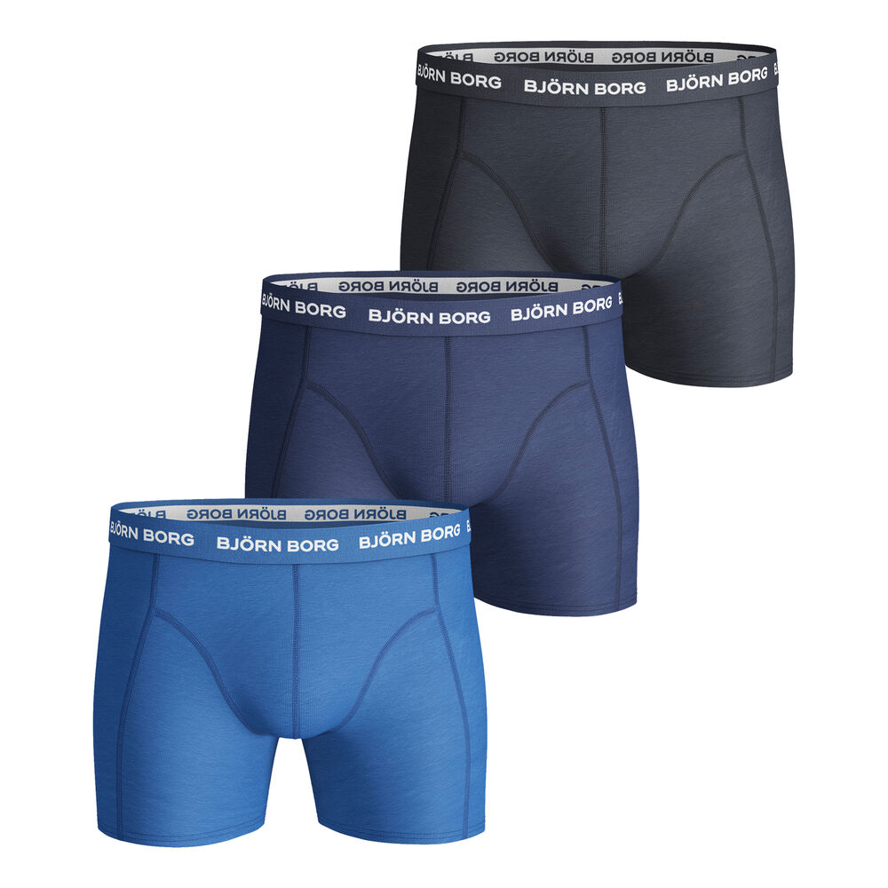 Björn Borg Noos Solids Caleçon Pack De 3 Hommes - Bleu , Bleu Foncé