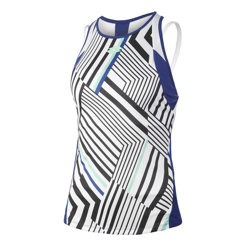 Lotto Top Ten II PL Printed Débardeur Tank Top Femmes - Blanc , Bleu Foncé