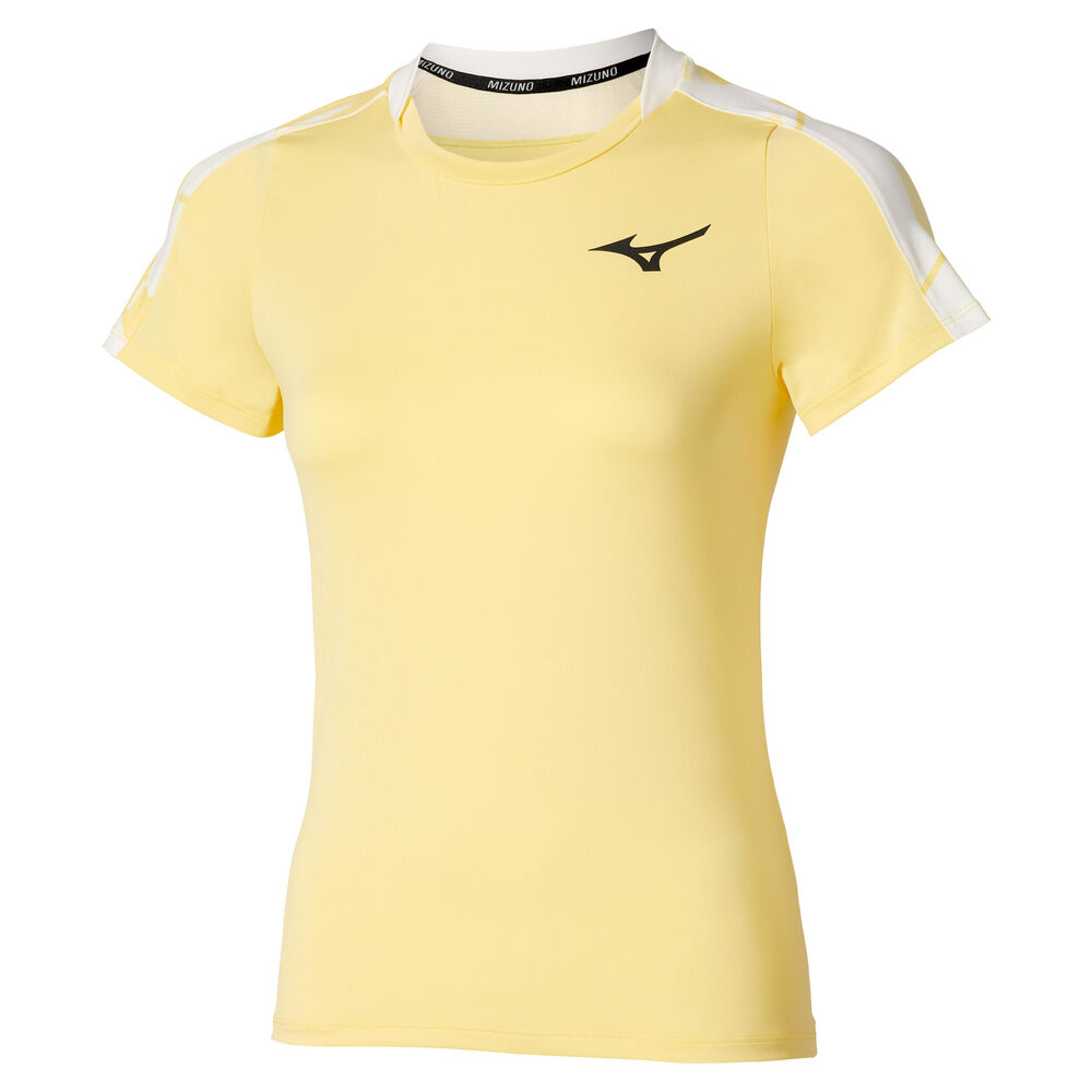 Mizuno+Daybreakers+Printed+T-shirt+Femmes-Jaune+Lemon