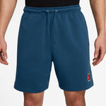 V&ecirc;tements Nike Nike Court Dri-Fit Heritage Fleece Shorts Hommes-Bleu Gris