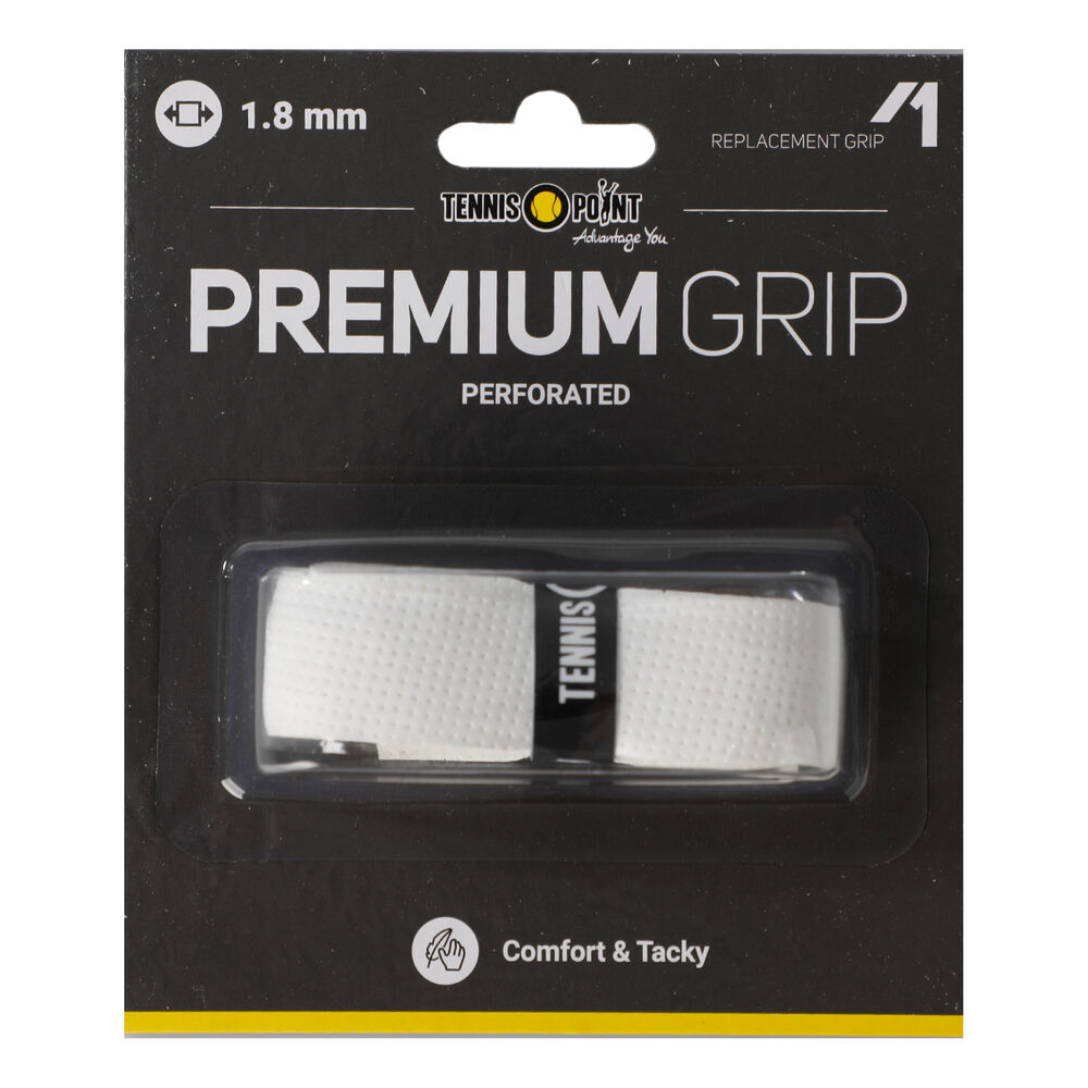 Tennis-Point Premium Grip Perforated Pack 1 Unité - Blanc