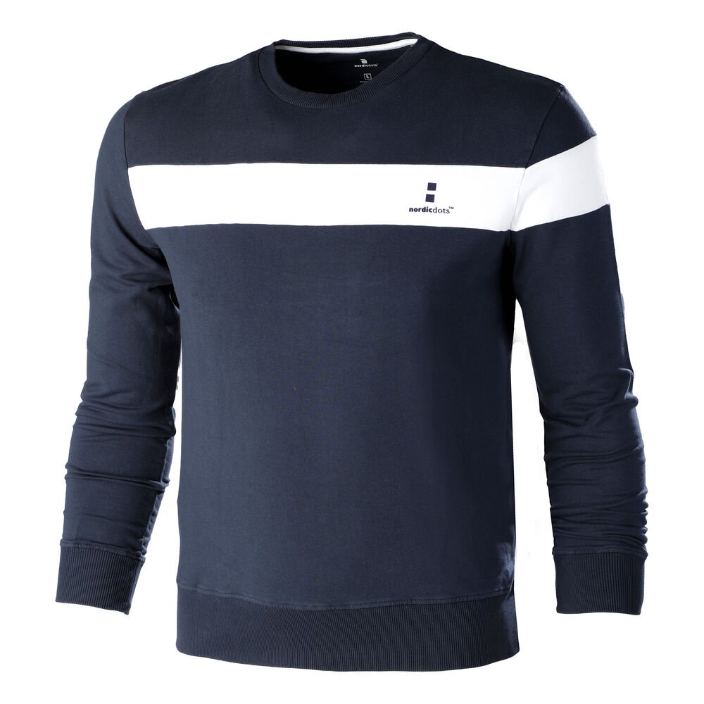 Nordicdots Base Sweat-shirt Hommes - Bleu Foncé , Blanc