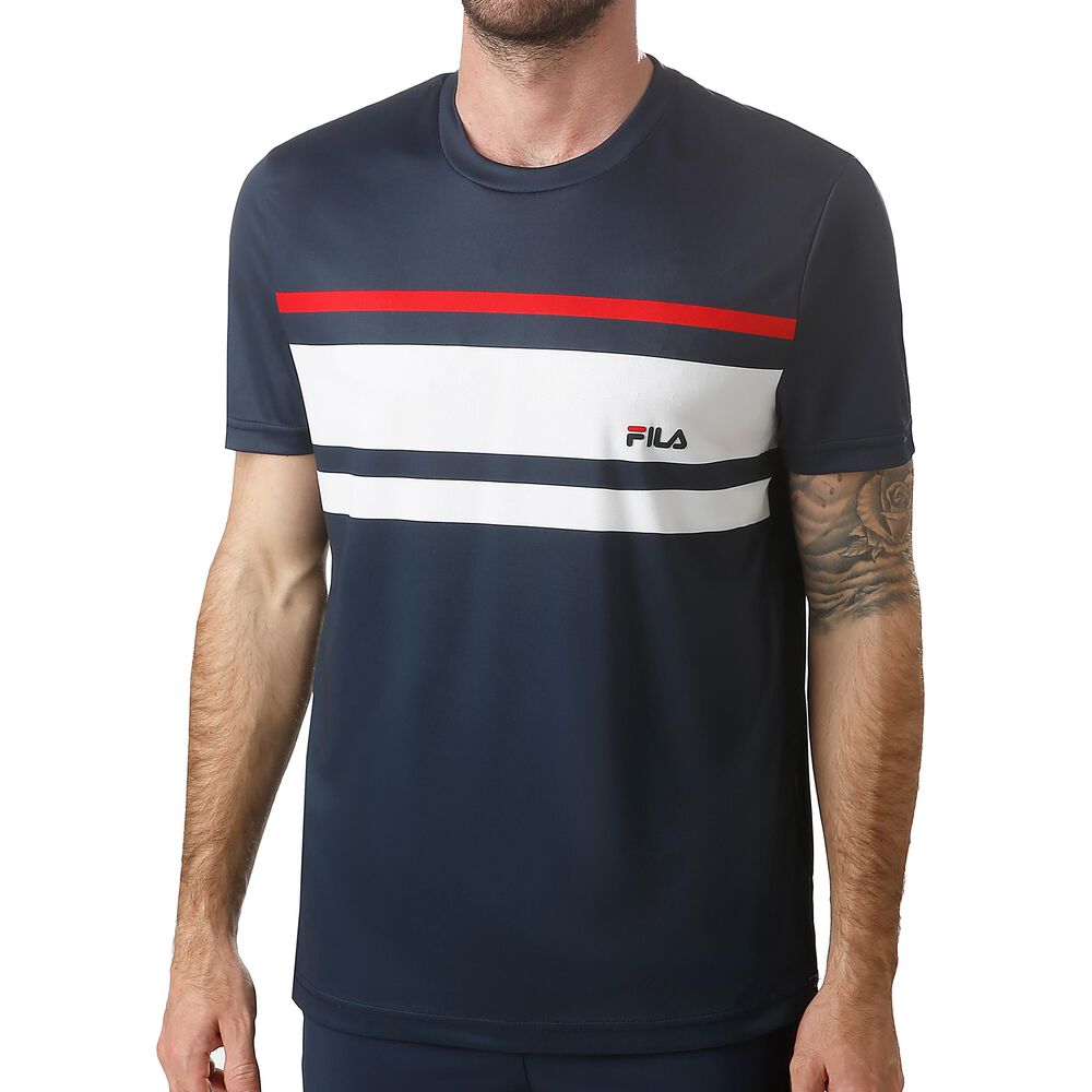 Fila Trey T-shirt Hommes - Bleu Foncé , Blanc