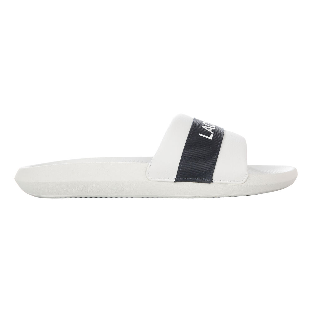Lacoste Croco Slide Tongs Femmes - Blanc , Noir