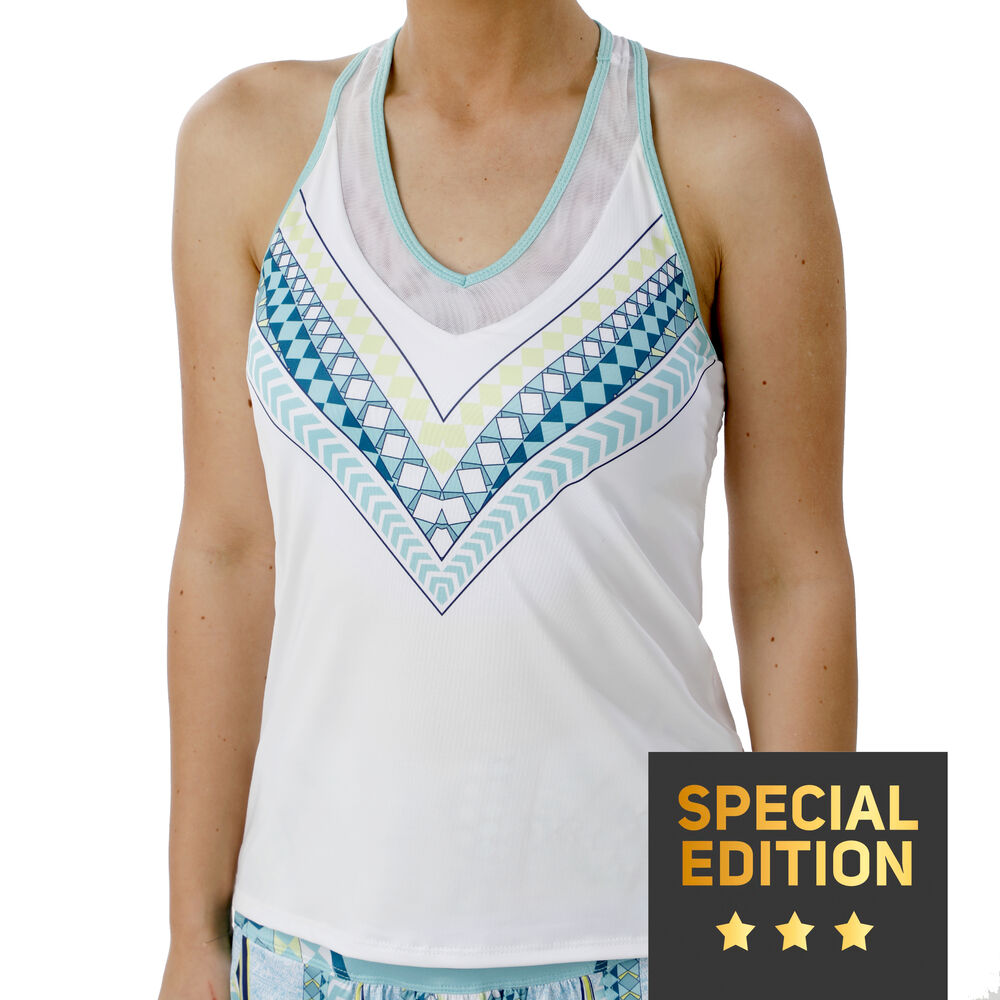 Lucky in Love Fantasy Débardeur Tank Top Edition Spéciale Femmes - Blanc , Turquoise