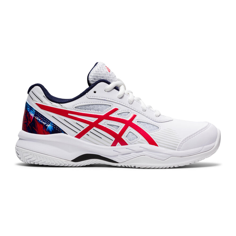 Asics Gel-Game 8 GS Clay Chaussure Terre Battue Enfants - Blanc , Rouge