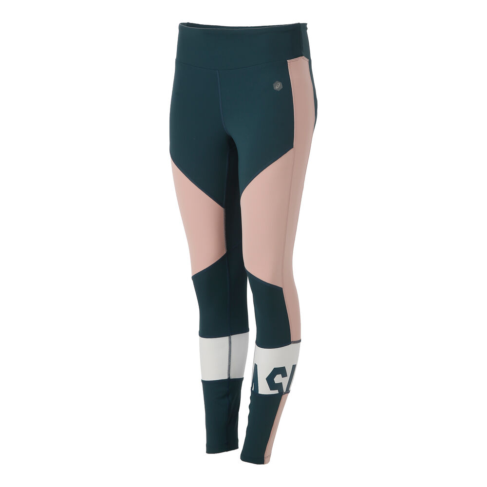 Asics Colorblock Cropped Collant Tight Femmes - Bleu Petrol, Rosé