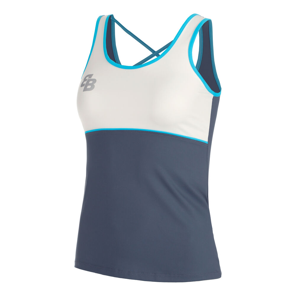 BB by Belen Berbel Net Débardeur Tank Top Femmes - Bleu Foncé , Blanc