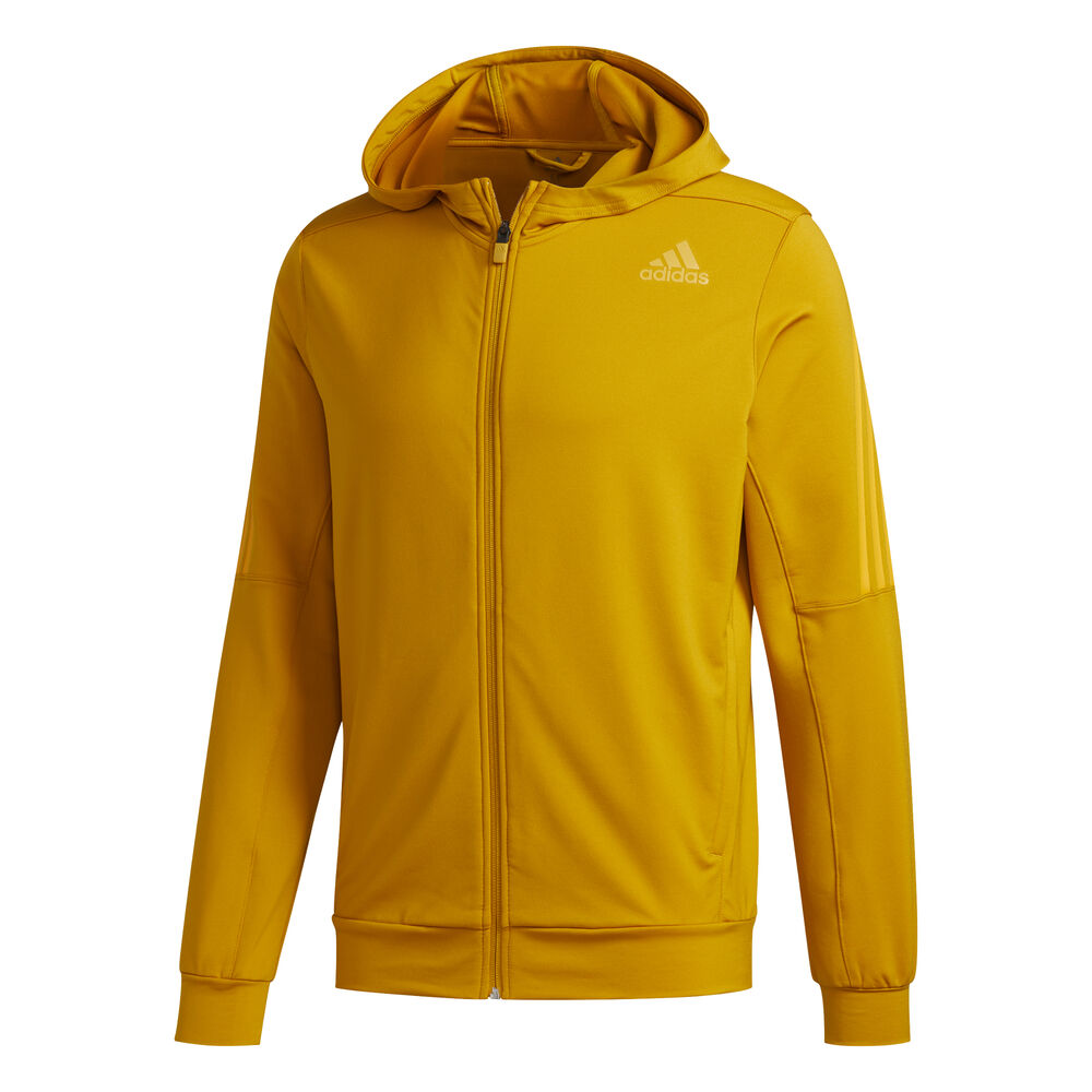 adidas Aero 3-Stripes Crew Gilet En Coton Hommes - Jaune Doré, Blanc