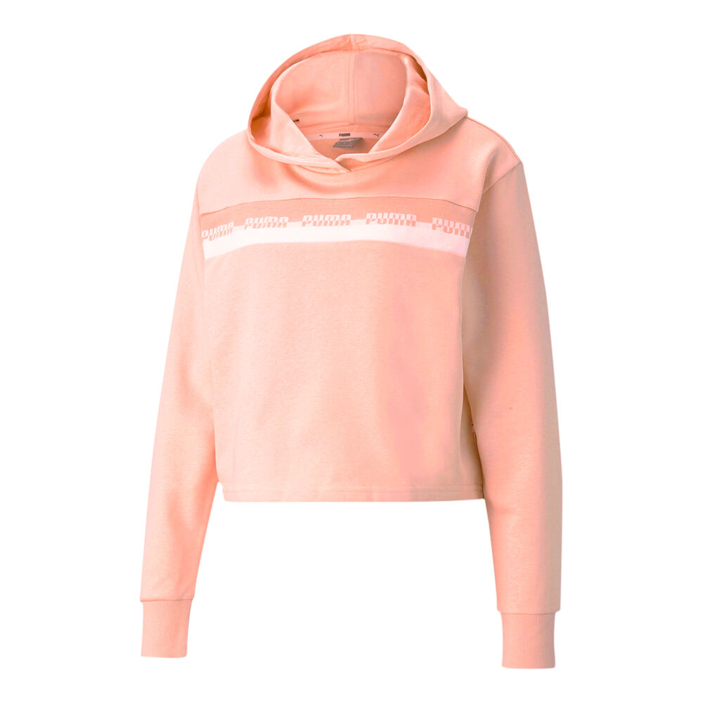 Puma Amplified Cropped Sweat À Capuche Femmes - Abricot, Blanc