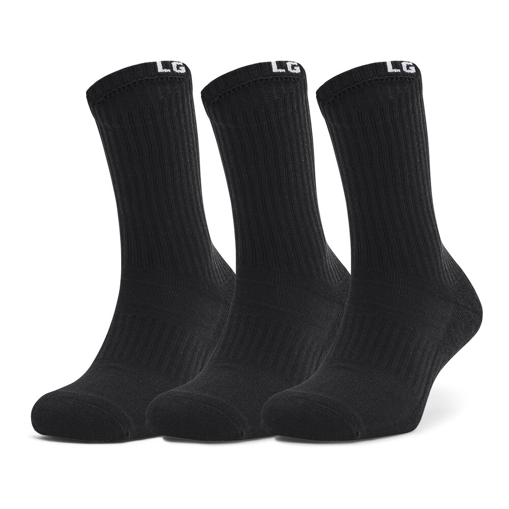 Under Armour Core Crew Chaussettes De Sport Pack De 3 - Noir