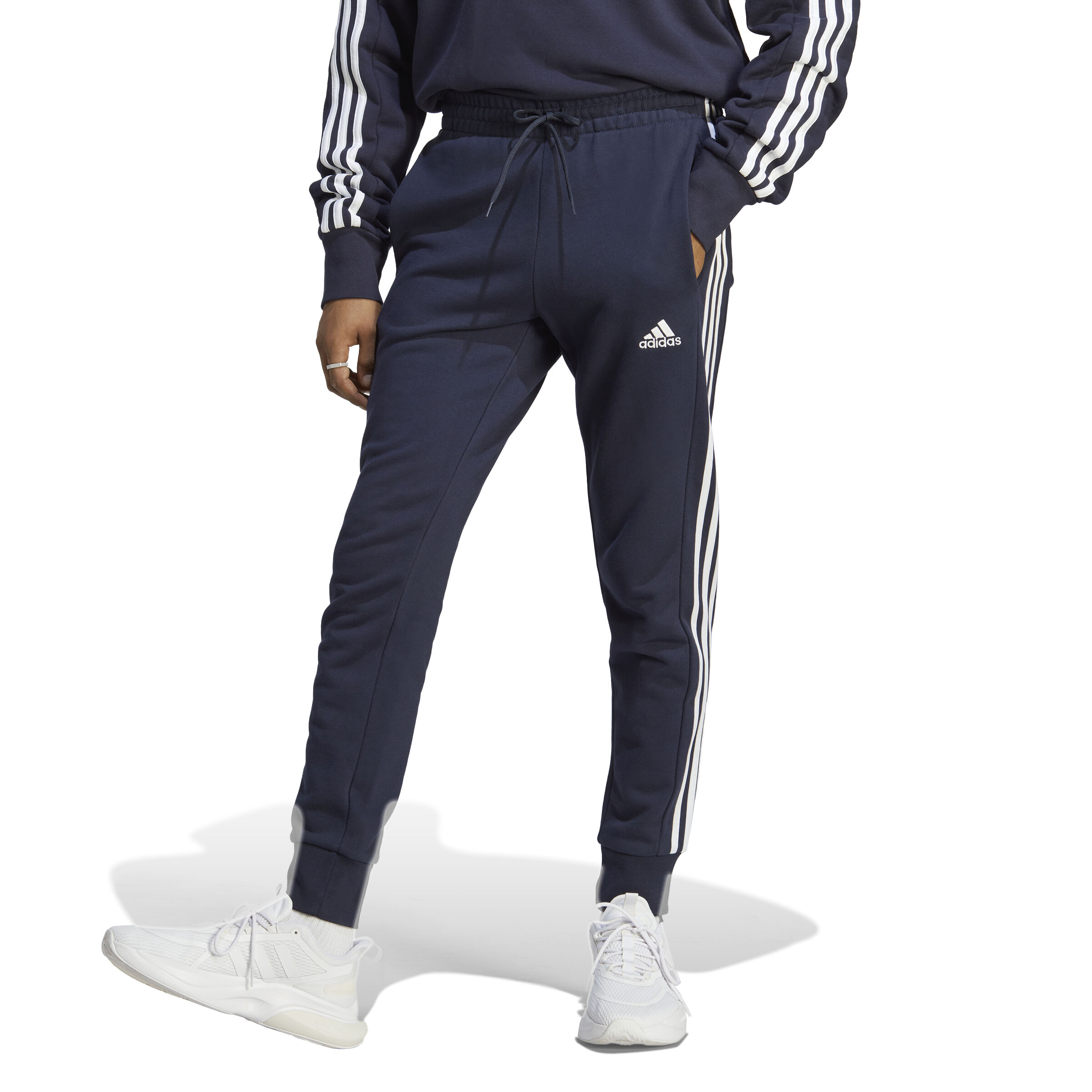 Buy adidas Essentials French Terry Tapered Cuff 3 Stripes Pantalon