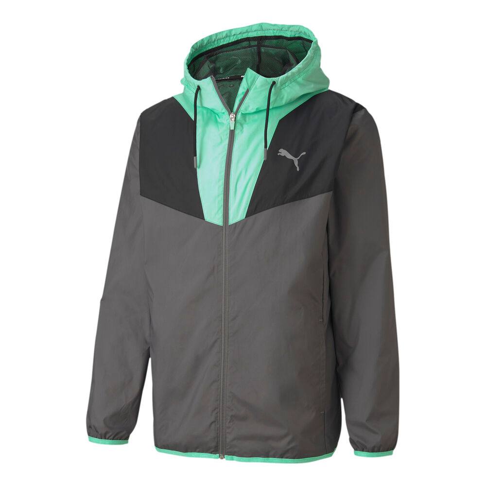 Puma Reactive Woven Veste De Survêtement Hommes - Gris Foncé, Vert Clair