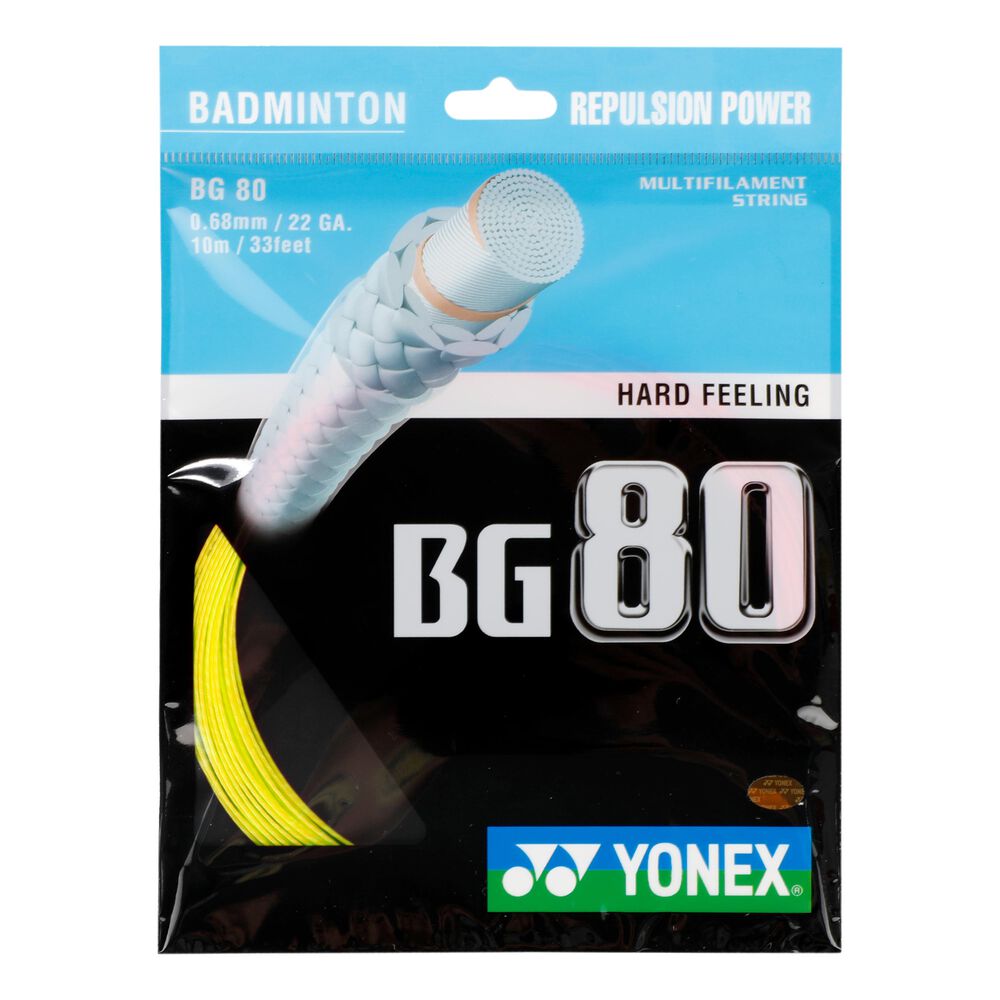 Yonex BG 80 Garniture De Cordage Badminton 10m - Jaune