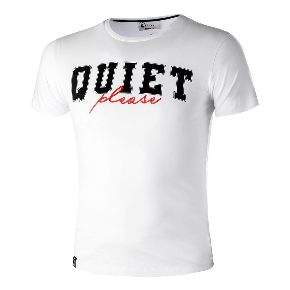 Quiet Please Dropshot College T-shirt Hommes - Blanc , Noir