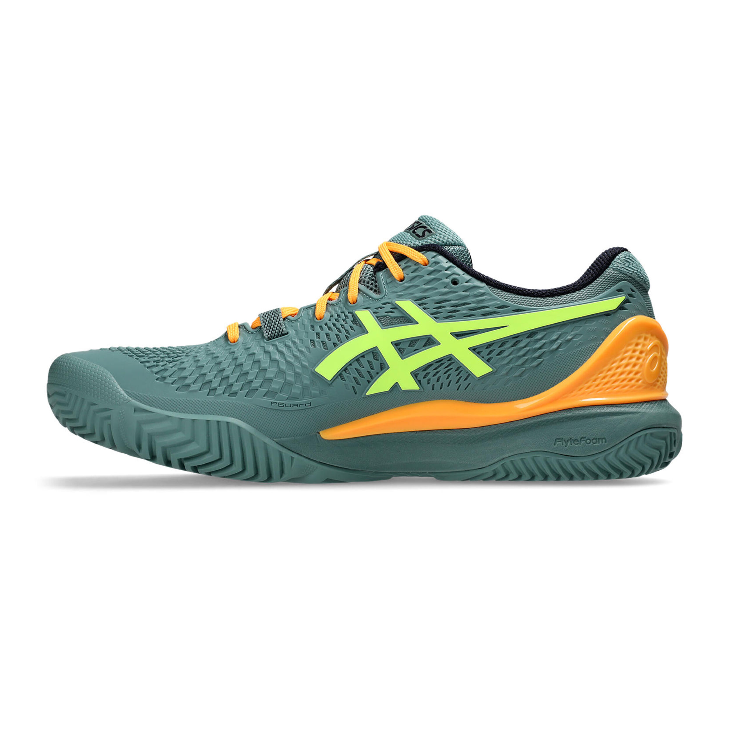 Gel Resolution 9 Chaussures Padel Hommes Vert Jaunes Fluo