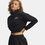 V&ecirc;tements Under Armour Under Armour Rival Fleece Script Halfzip Haut manches longues Femmes-noir, blanc
