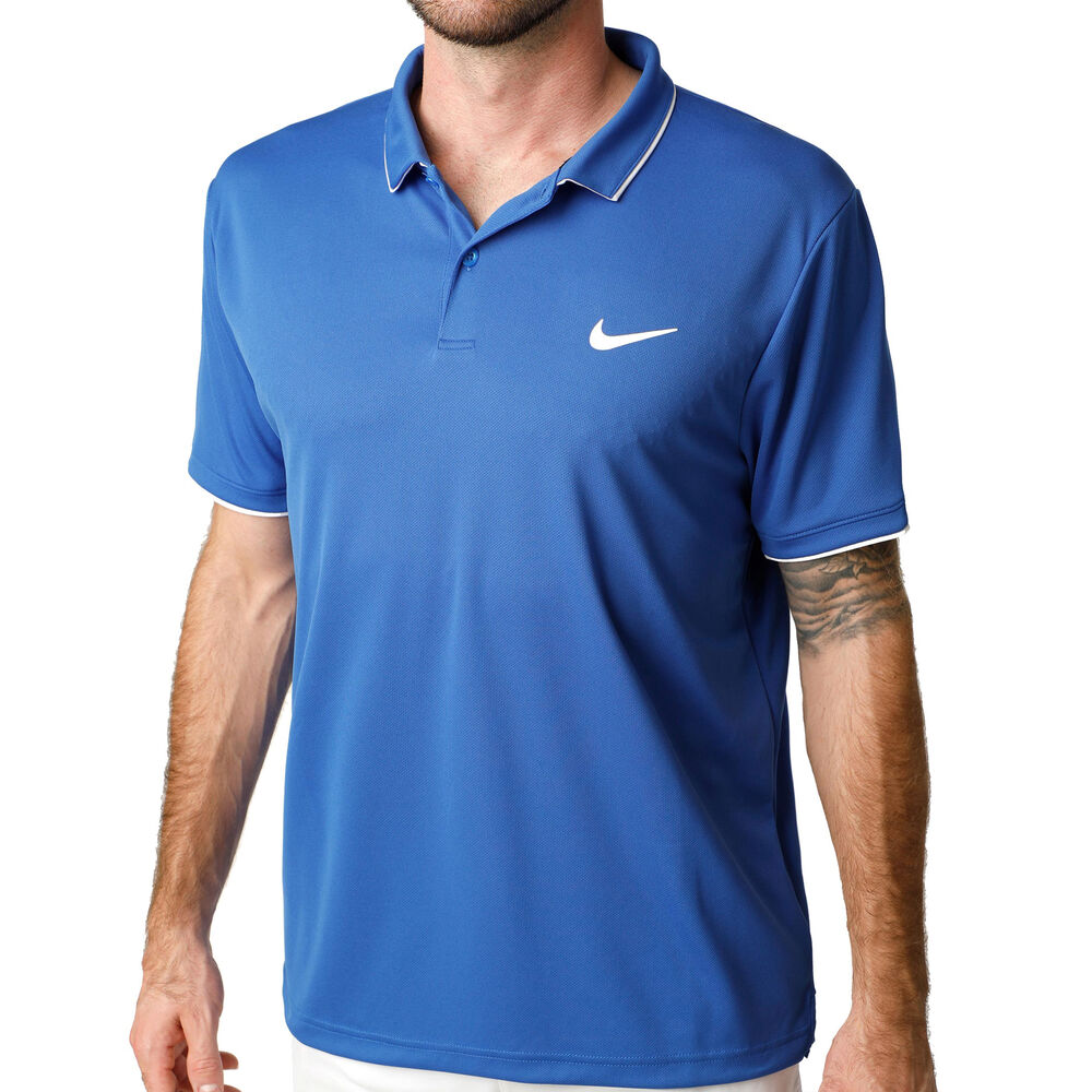 Nike Court Dry Polo Hommes - Bleu , Blanc