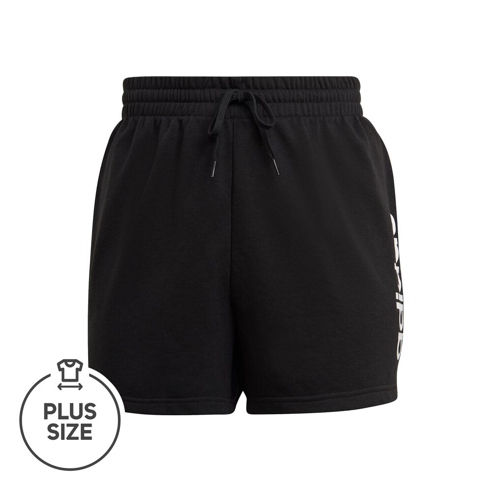 adidas Linear FT Plus Size Shorts Femmes - Noir , Blanc