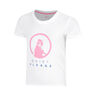 Baseline Logo T-shirt Filles-blanc, pink fluo