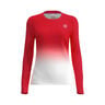 Crew Gradiant Haut Manches Longues Filles-Rouge,Blanc